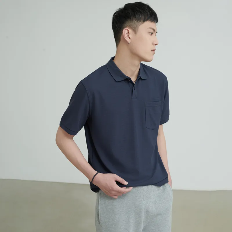 A.B.X Loose Fit Short Sleeved Polo Shirt Men's-21