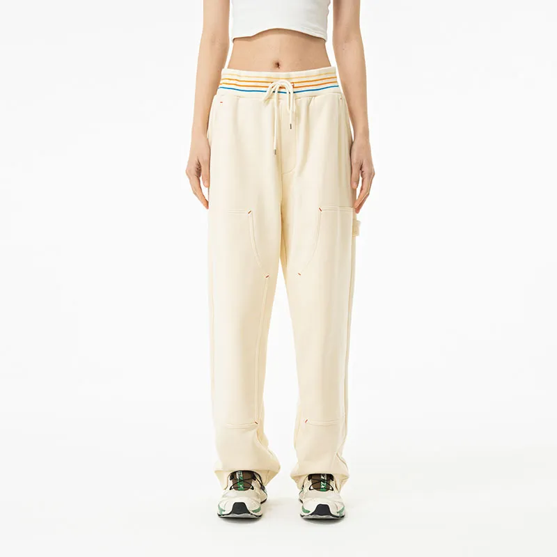 MostwantedLab Classic Rainbow Casual Pants Unisex Ecru-2