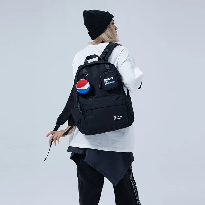 Pepsi Nylon Fabric Backpack Regular Unisex Indigo/Black-10