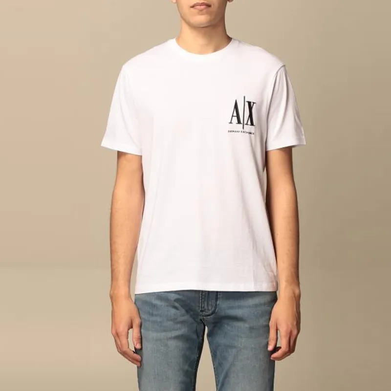 ARMANI EXCHANGE Logo Embroidered Crewneck T Shirt-2