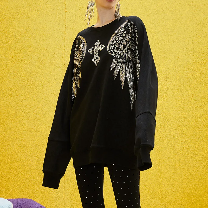 TCH Sweatshirts Unisex Black With Silver Logo-3