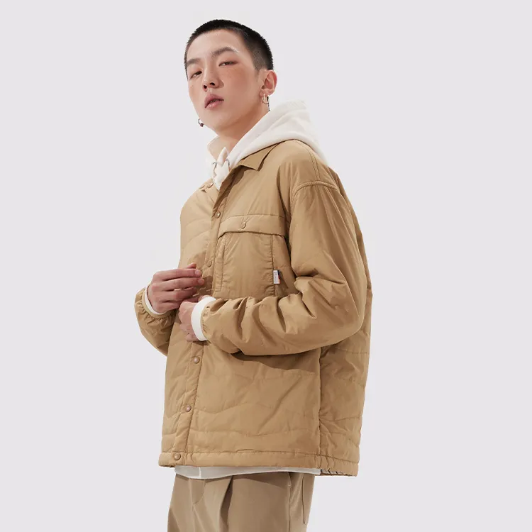 Penfield Lapel Loose Fit Moderate Puffer Jacket Unisex Khaki-4