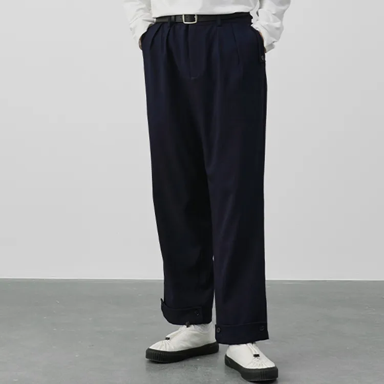 SeminP.ure Casual Pants Unisex White/Navy Blue-6