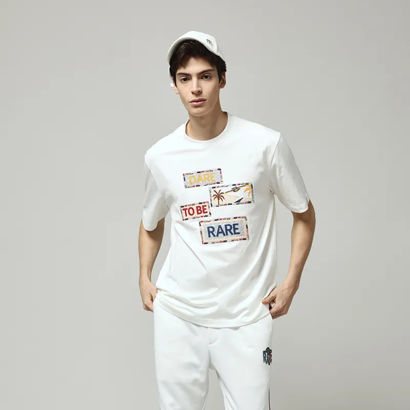 RARE Short Sleeved T Shirts Men's White-4