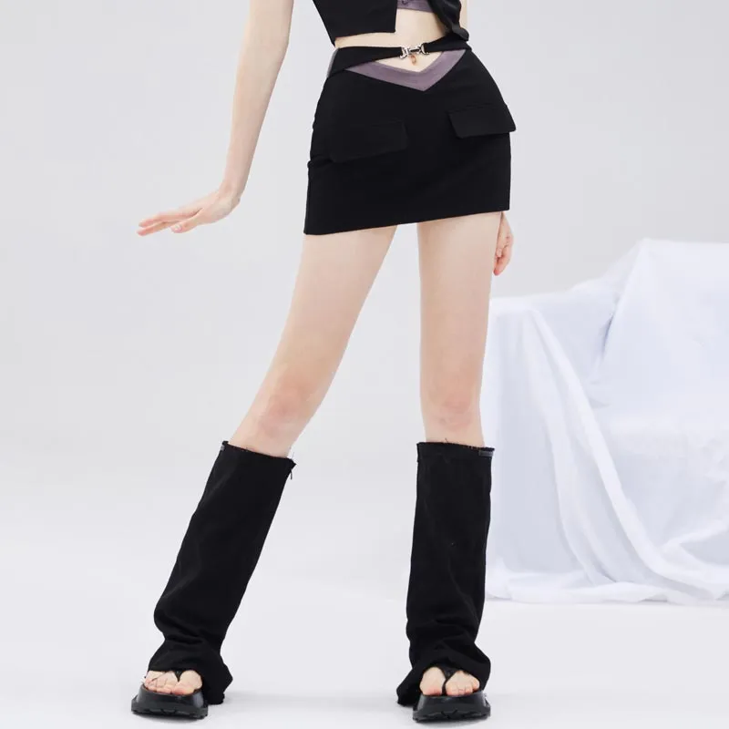 AZEPAM Casual Short Skirts Women's Black-4