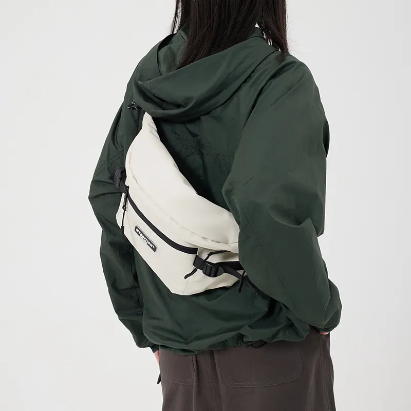 MYEDITION 4L Crossbody Bag Fanny Pack Sling Bag Outdoor Bag Polyamide Soy Milk White Unisex-3