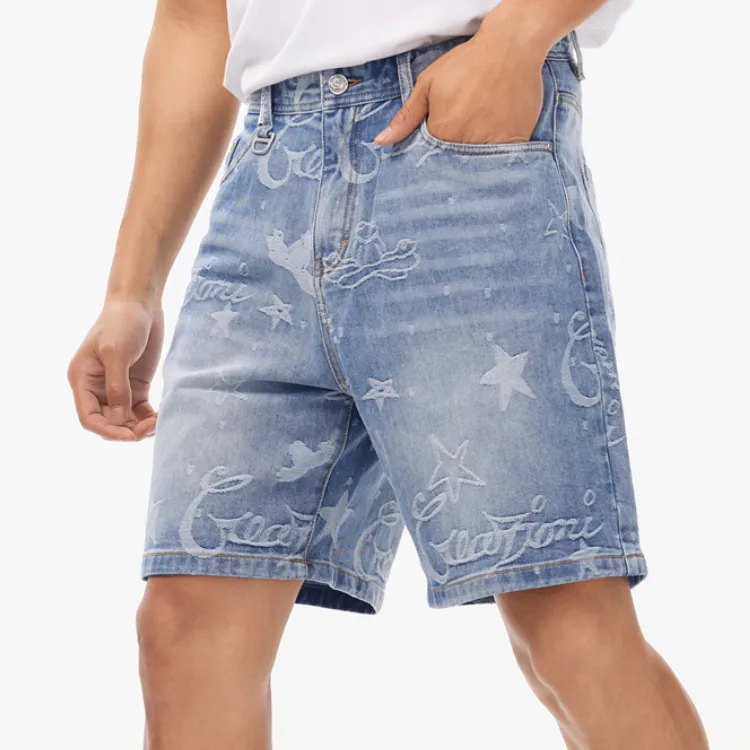 CREAZIONI LA FANTASIA E MOBILE Denim Shorts Unisex Blue-2