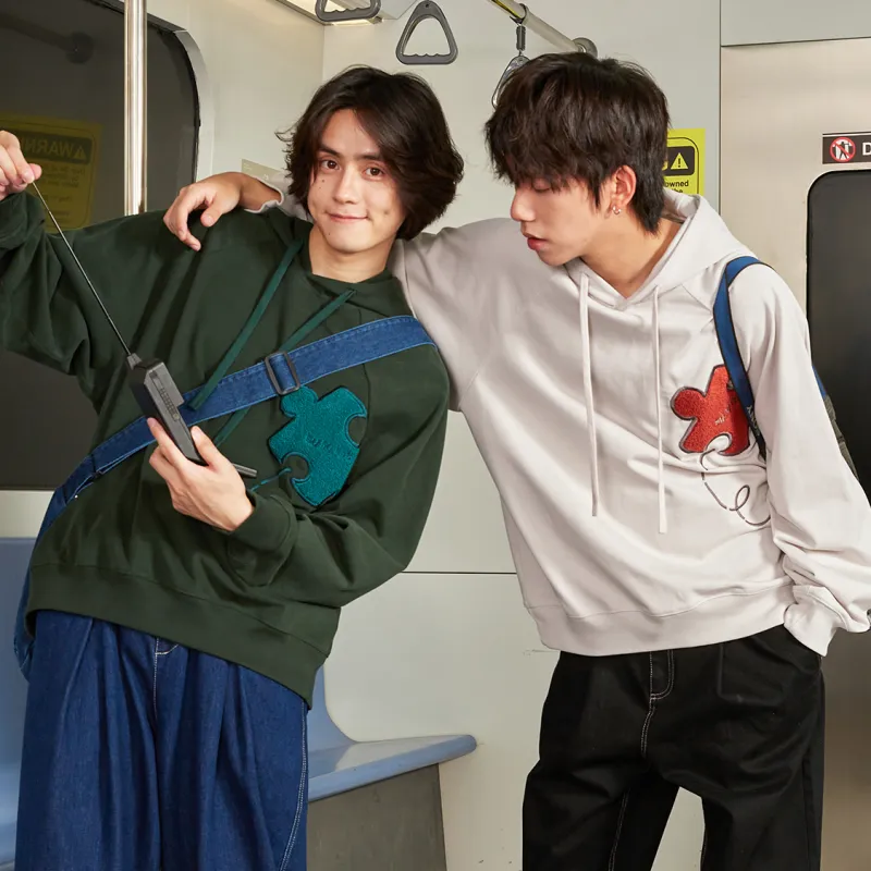TIKIMOMOKA Japanese Tooling Couple Series Sweatshirts Unisex-3