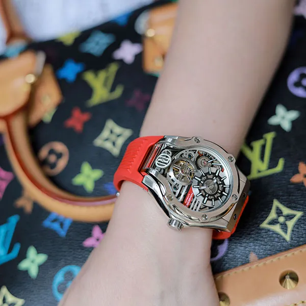 HANBORO Monster Series Automatic Mechanical Movement Watch Men's Watches Cut-Out Dial HBR995-BR-4