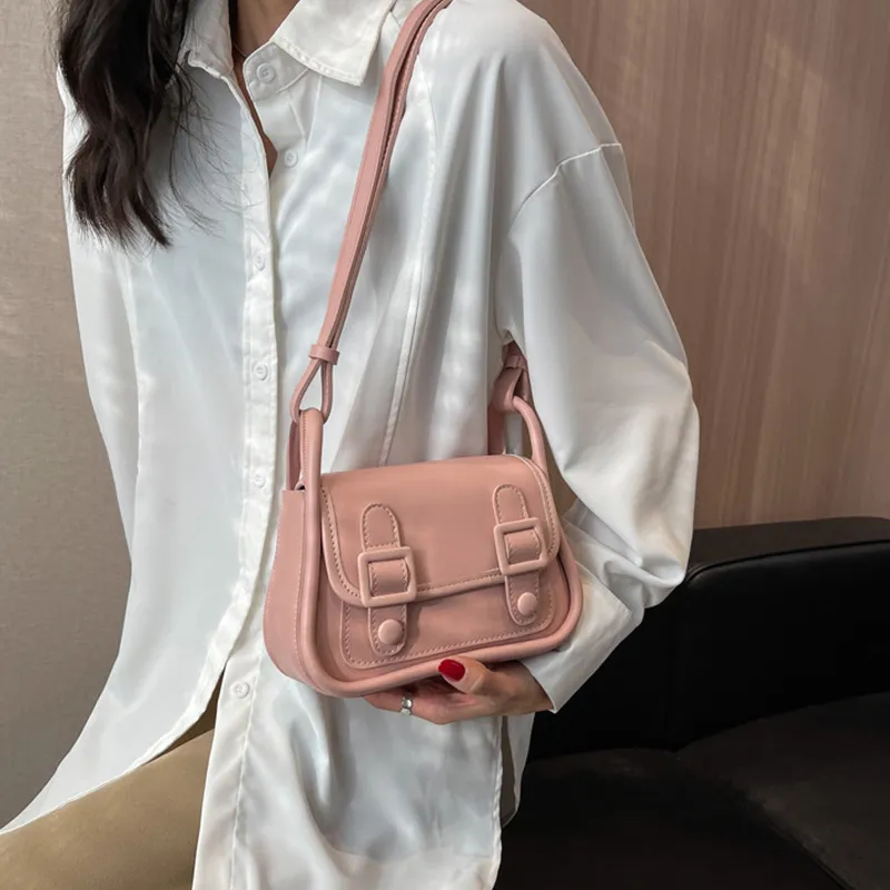 JANE KLAIN PU Shoulder Bag, Crossbody Bag Small Size Women's Pink/Black/Khaki-9
