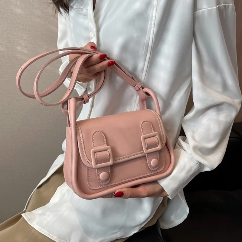 JANE KLAIN PU Shoulder Bag, Crossbody Bag Small Size Women's Pink/Black/Khaki-6