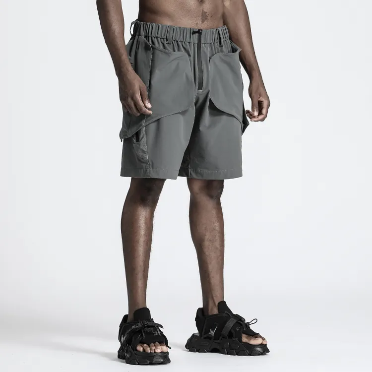 NORVINCY Straight Fit Loose Fit Solid Color Casual Shorts Unisex-14