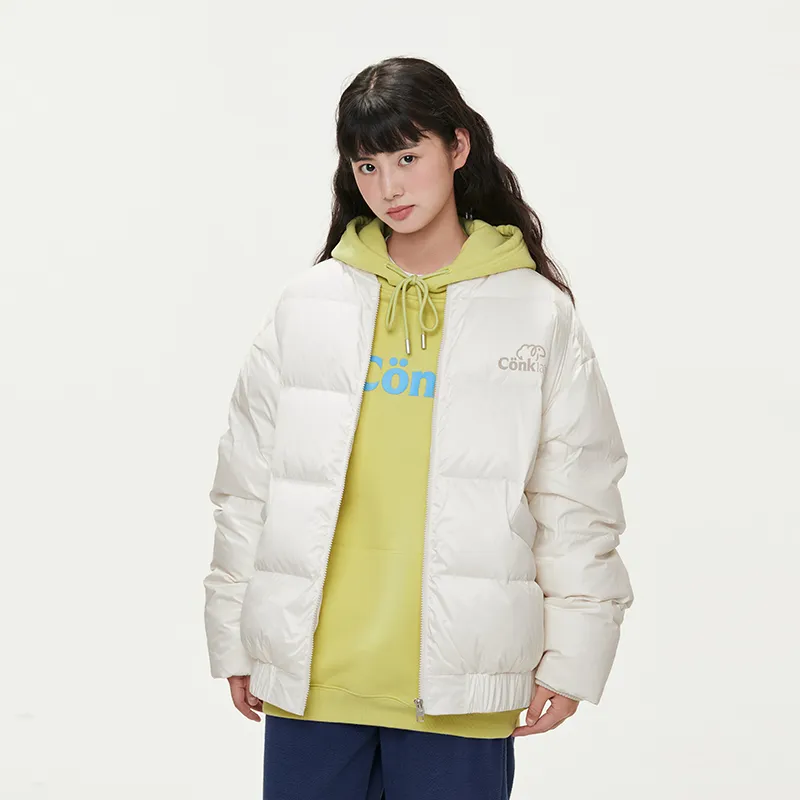 CONKLAB FW22 Letter Solid Color Stand Collar Loose Fit Thickened Down Jacket Unisex-2