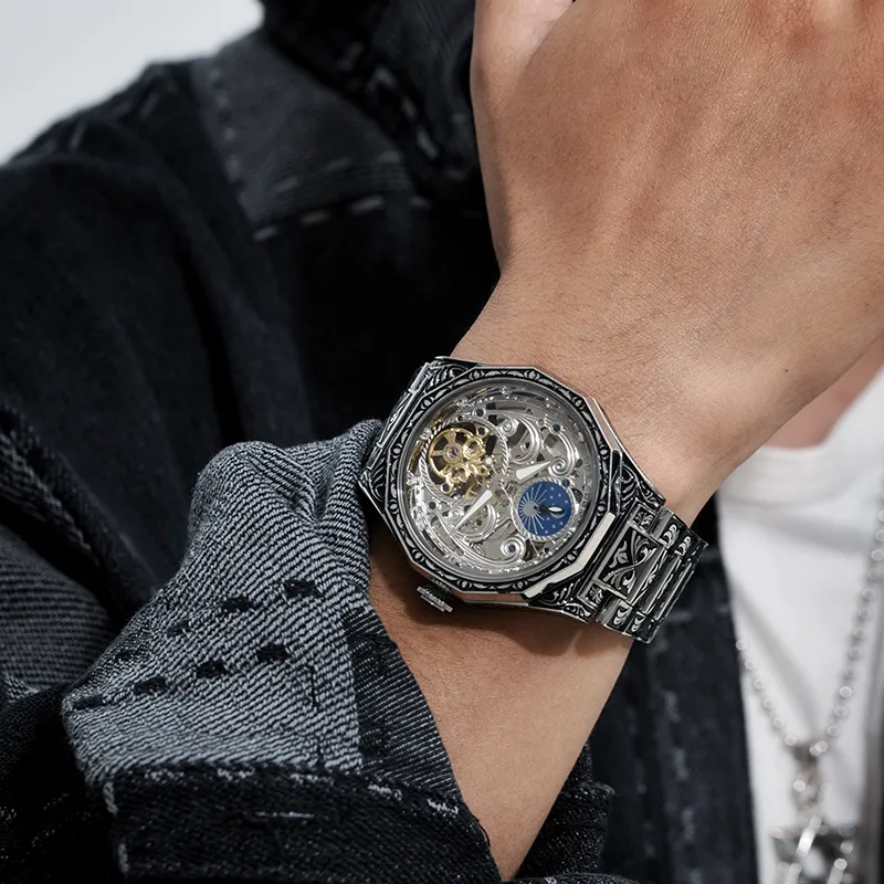VRQ Future Series Automatic Mechanical Movement Watch Men's Watches Cut-Out Dial-5