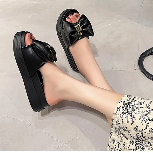 OMS Slide Slippers Women's Black/White-6