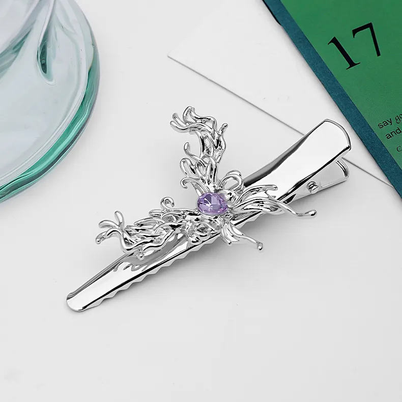 MAGICPOLE Alloy Hair Clips Women's Silver-5