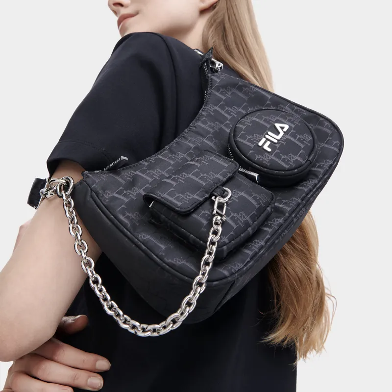 FILA HERITAGE BASKETBALL Fabric Shoulder Bag Regular Women's Black-3