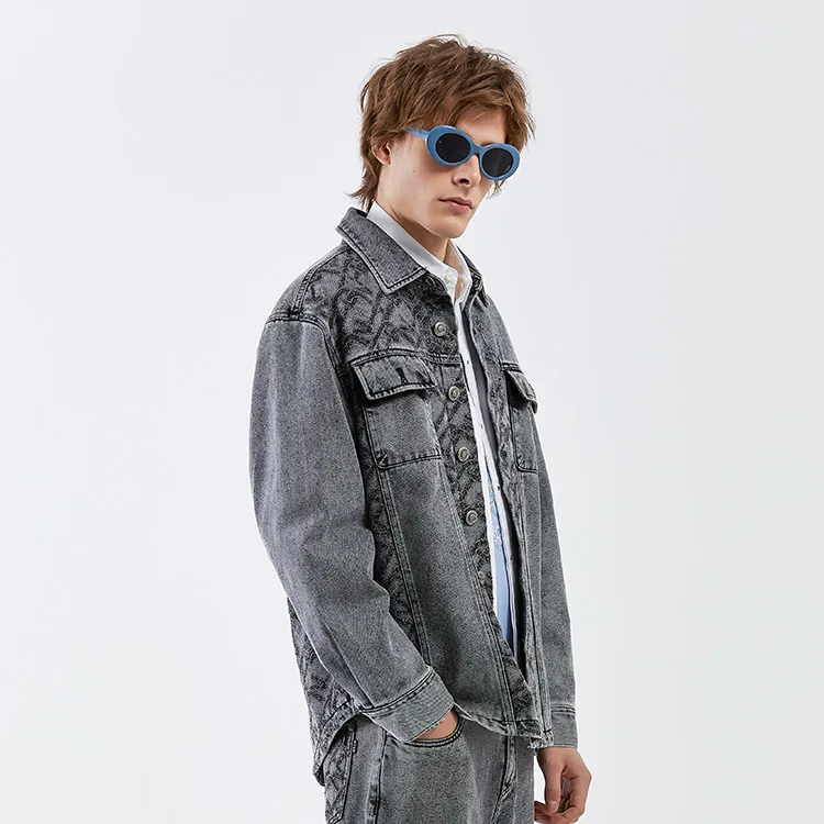 DAVID NAMAN Shirt Coat Unisex Denim Gray-5
