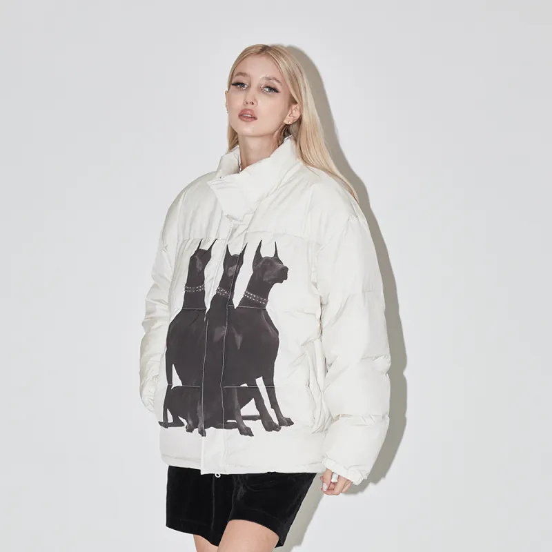 EMPTY REFERENCE Doberman Series Puffer Jacket Unisex Ecru-6