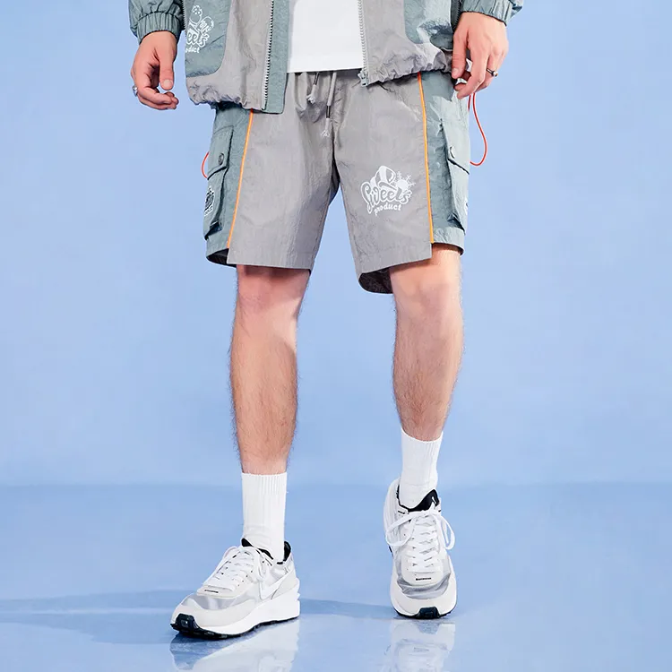 LAMLICKA Loose Fit Shorts Unisex Gray-3