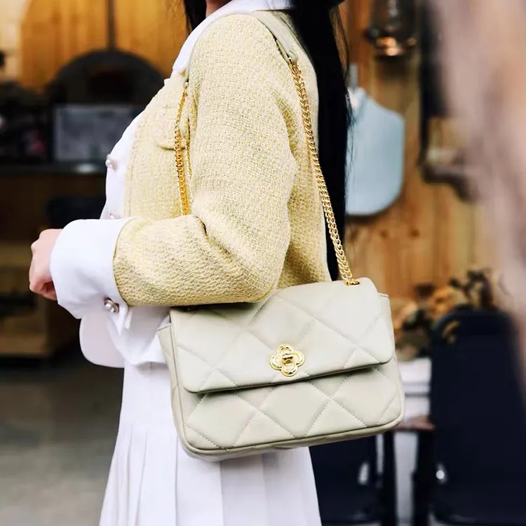 NUCELLE PU Small Square Bag One Shoulder Shoulder Bag For Women's Medium Size Women's White/Black/Pink-38