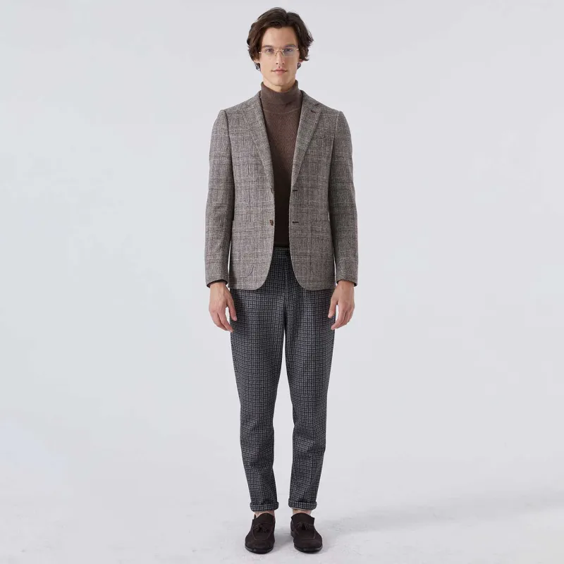 LIU·JO UOMO Business Suits Men Coffee Plaid-3