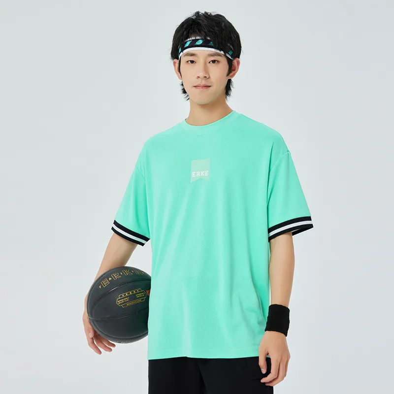 Erke Jianghu Series T Shirts Men Ice Cream Green-4