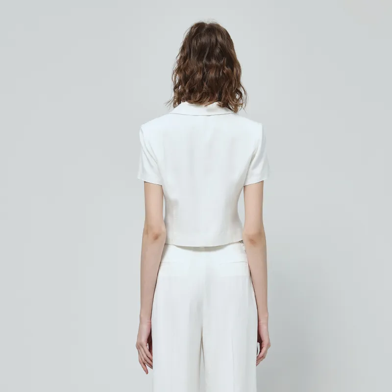 RARE Cropped Coats Women's White-3