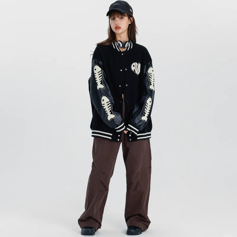 ALL NIGHT DAYS Baseball Jacket Fall Unisex-4