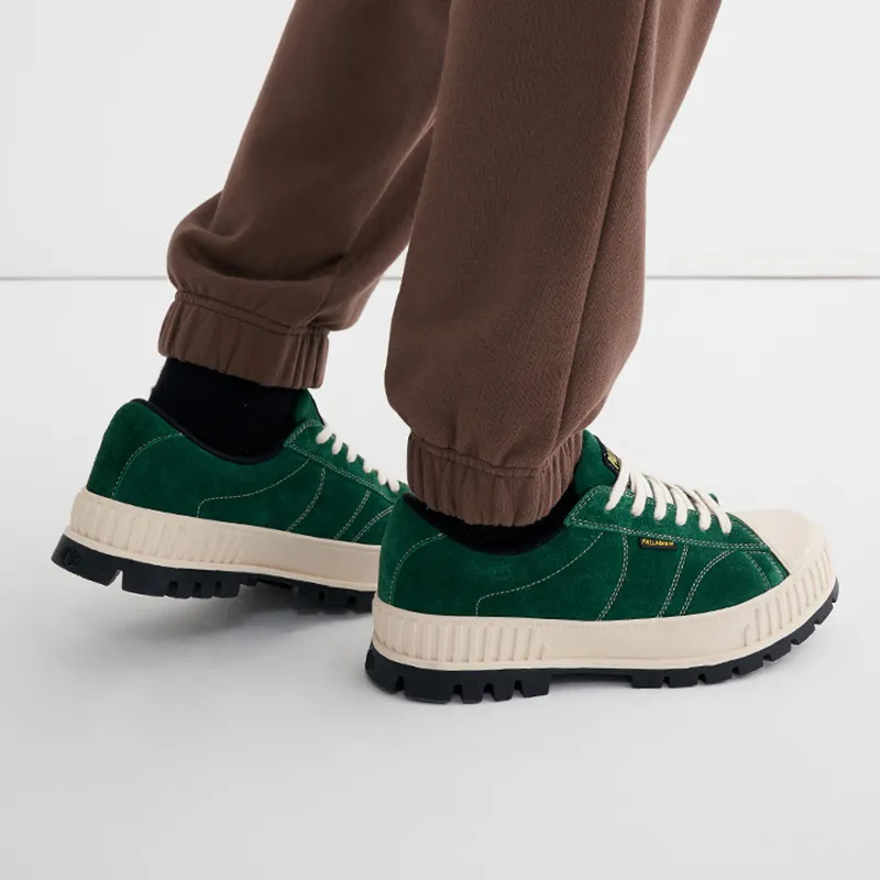 Palladium Pallashock90Sde Anti Slip Wear Resistant Low Top Canvas Shoes Unisex Green Smoke White-6