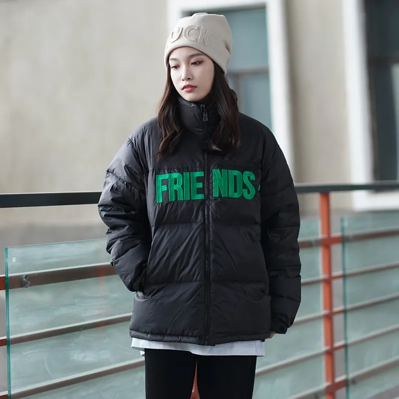 VLONE Down Jacket Unisex Black Green-7