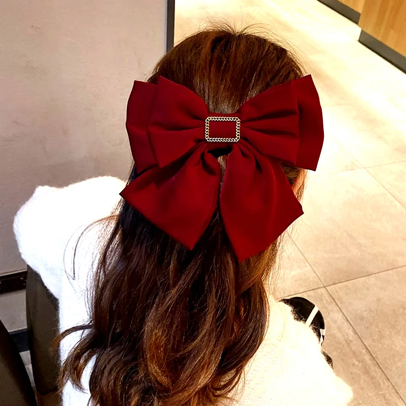 SENDME Hair Clips Women's Red Bowknot Hair Clip-4