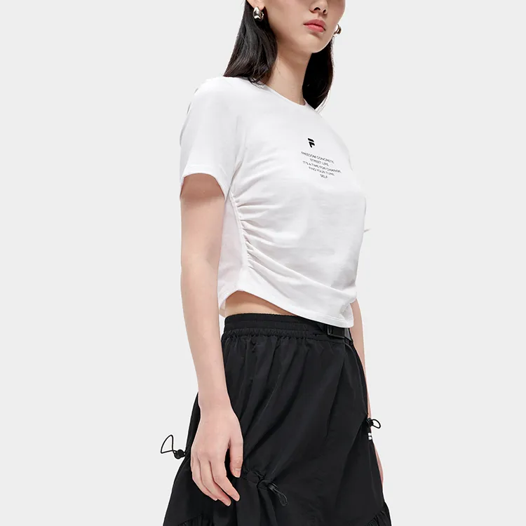 FILA FUSION Trending Street Series SS23 Crop Tops Women's Standard White-2