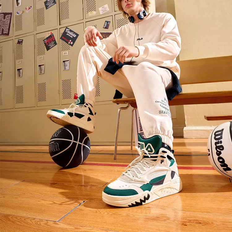 FILA FUSION Desperado Vintage Basketball Shoes 'White Green Black'-6