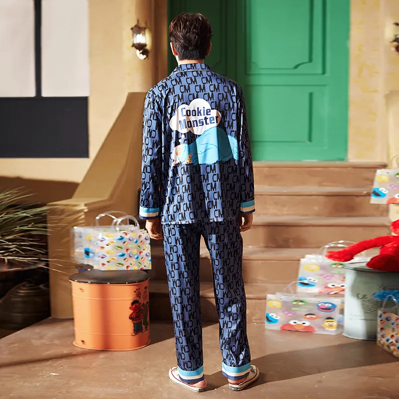 Gongdie x SESAME STREET Pajama Set Unisex Blue Gift Box Set-11