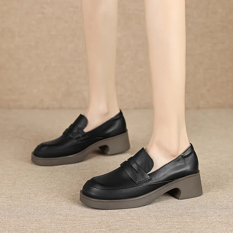 OCCAMAN Loafers Women's Low Top Black/Khaki-1