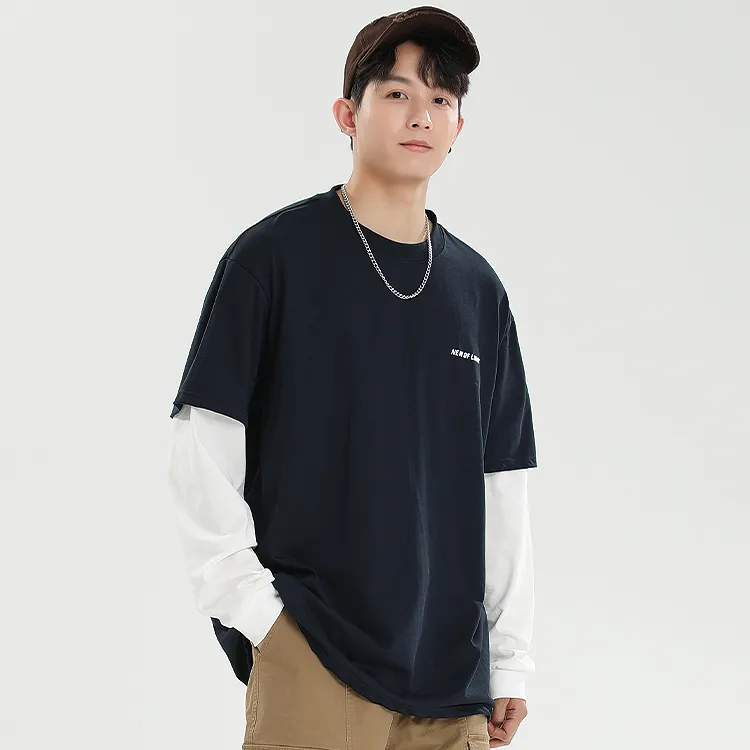 LOMBT Mock Two-Piece Long-Sleeved T-Shirt Unisex-4