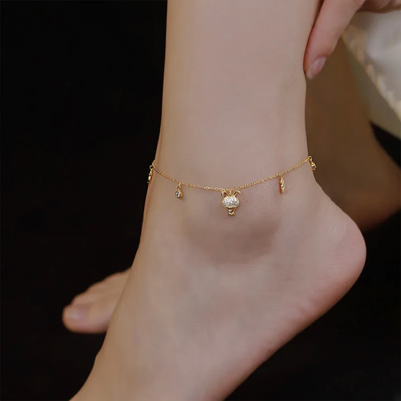 PIARA S925 Silver Anklets Women's-2