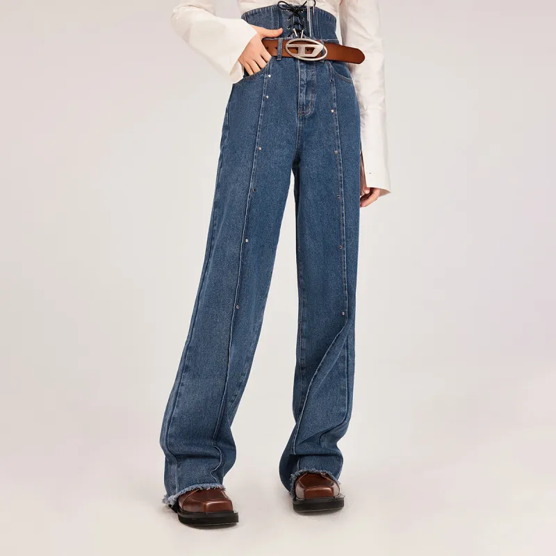 MEETLADY Straight Thickened Jeans Winter Women's-11