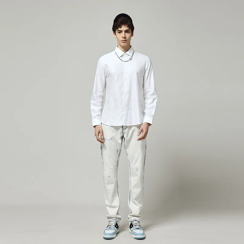 RARE Long Sleeved Shirt Men's White-6