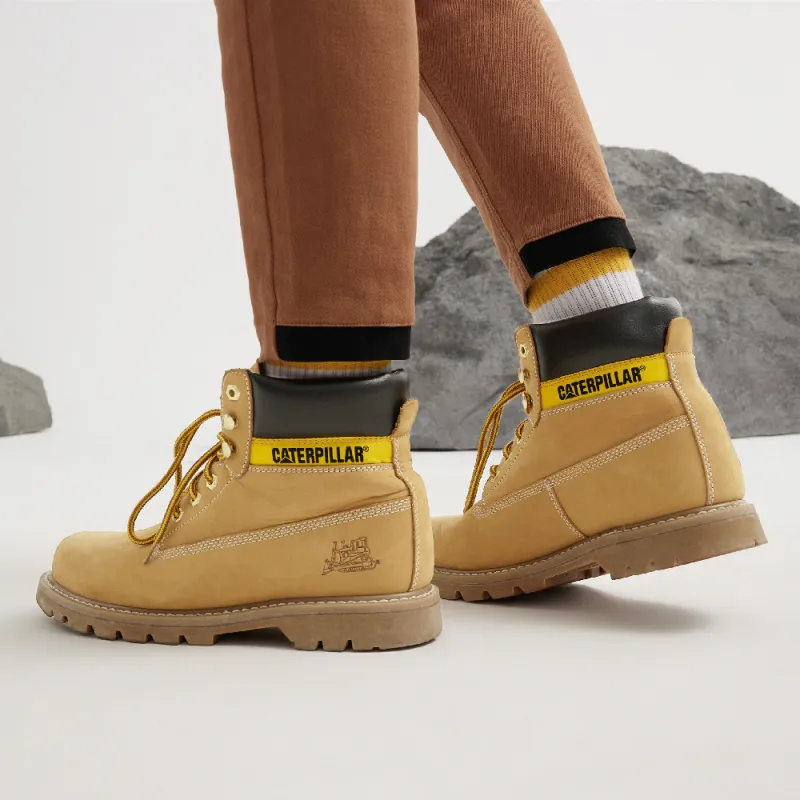 CAT Colorado Series Thermal Waterproof Abrasion Resistant Cushioning Crew Outdoor Boots Men's Yellow-6