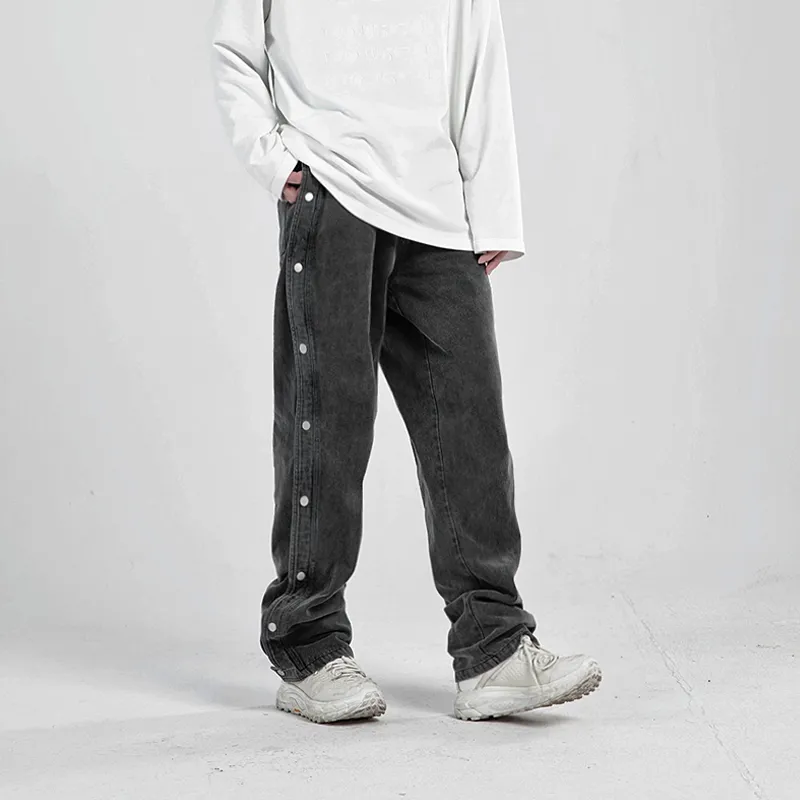 SOLP Straight Jeans Unisex Washed Gray-3