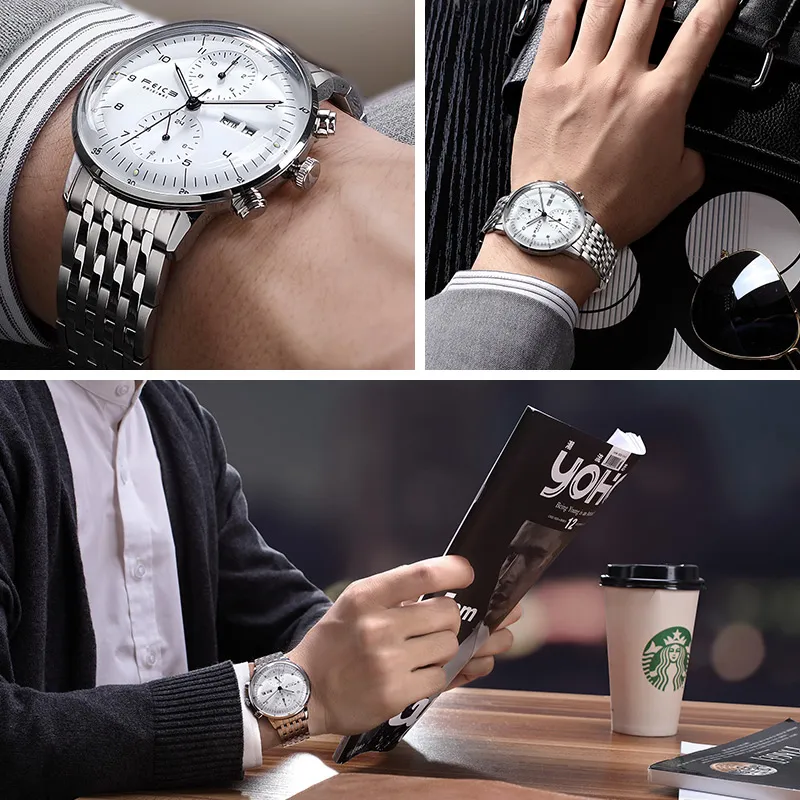 FEIKE Dream Arc Collection Automatic Mechanical Movement Watch Men's Watches White Dial FM121-5