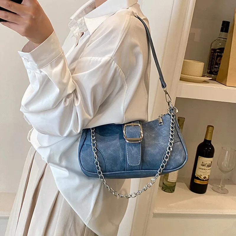 JANE KLAIN PU Small Square Bag Handbag Shoulder Bag Women's Blue/Pink-6
