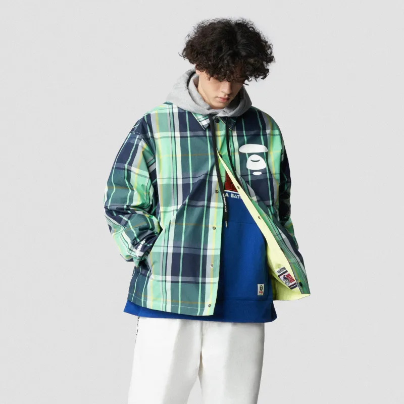 Aape Tartan check Logo Shirt Jacket-8
