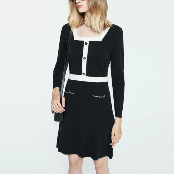 DKNY Long-Sleeved Dresses Women's Black-5