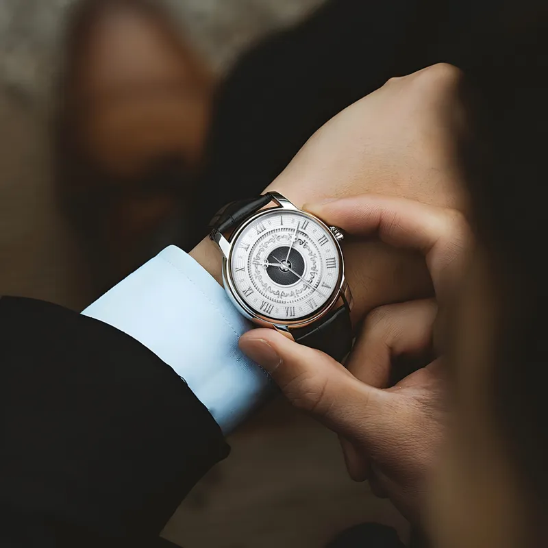 LOBINNI L Automatic Mechanical Movement Genuine Leather Strap Watch Men's Watches Black Dial-5
