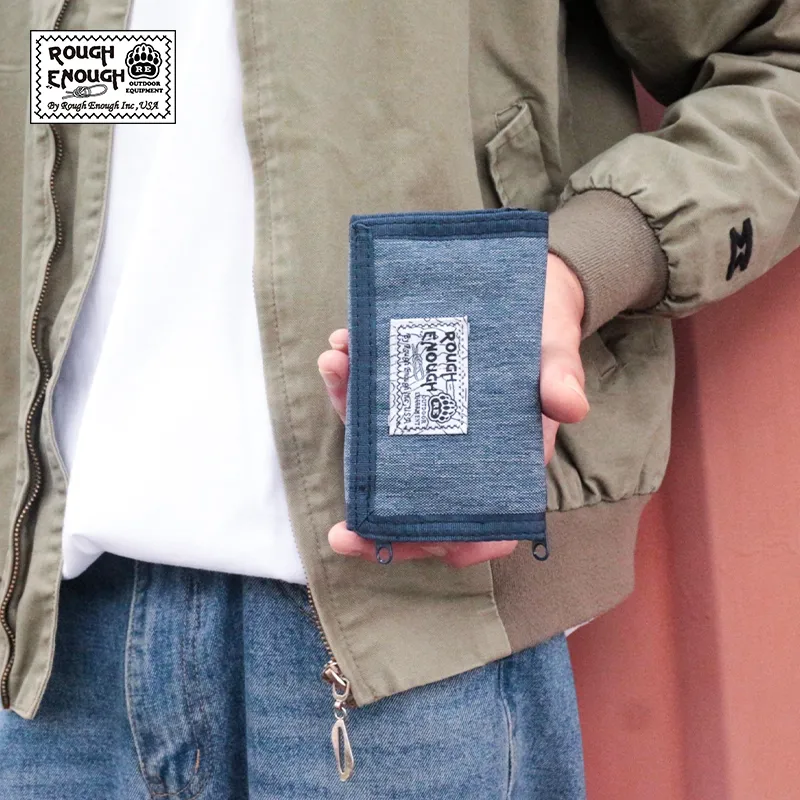 Rough Enough Denim Coin Purses Wallets Unisex Blue-6