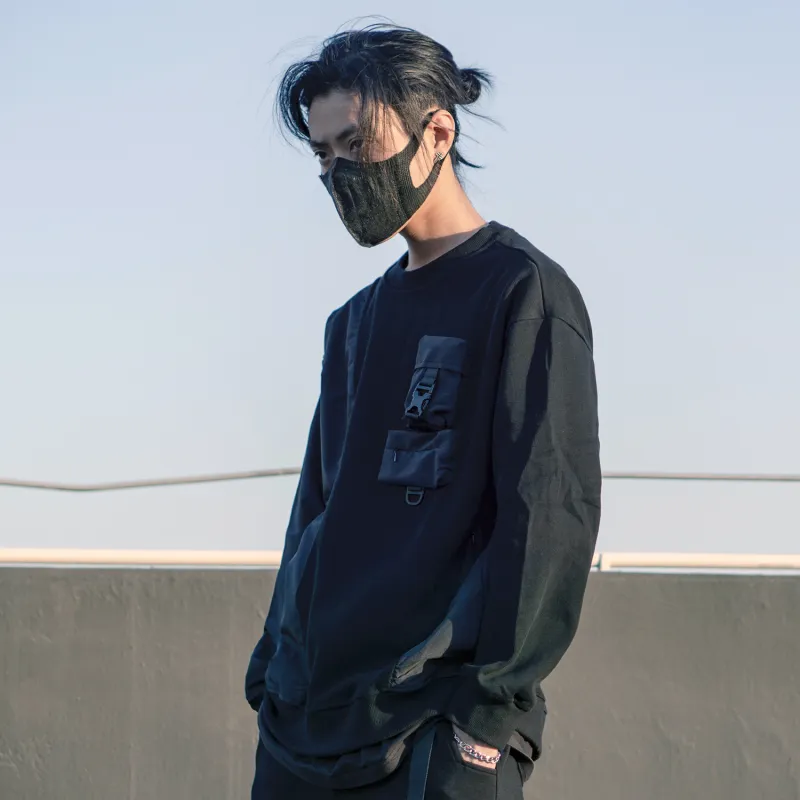 VIP Crew Neck Loose Fit Sweatshirt Men's Black-6