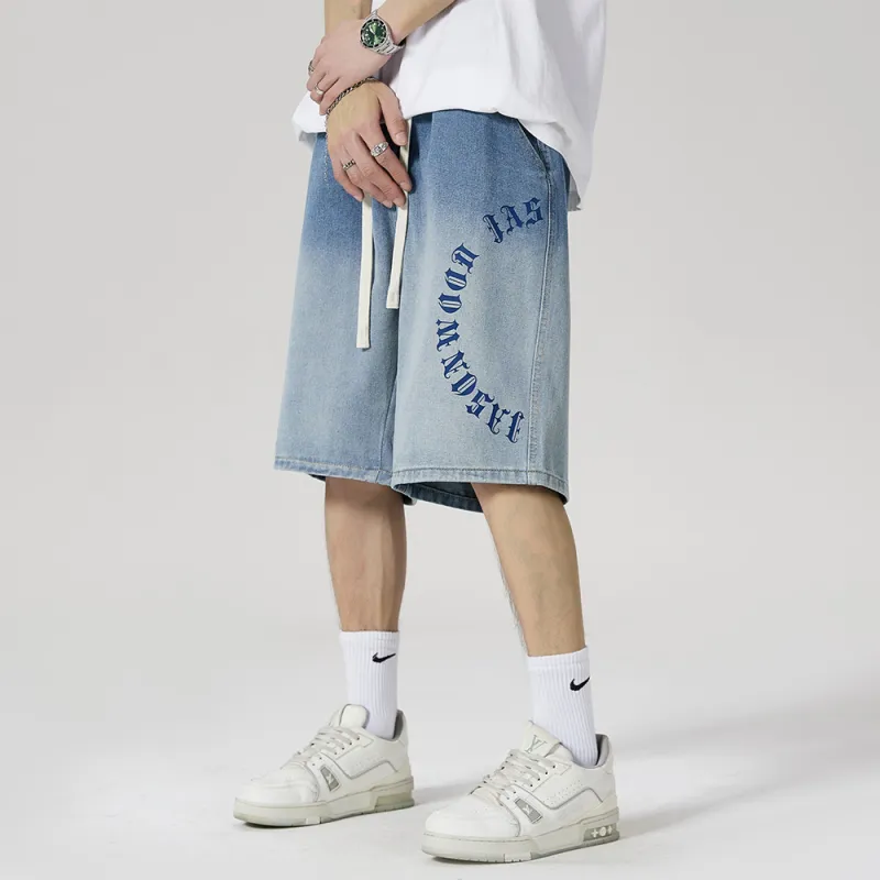 JASONWOOD Cowboy On The Run Summer Denim Shorts Unisex-12